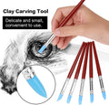 Five clay color sculpting shapers with flexible rubber tips, ideal for art and drawing, used for carving and shaping clay.
