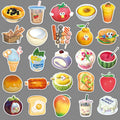 Set of 50 waterproof food stickers featuring cute fast food designs like chips and hamburgers for kids and teens.