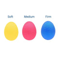 Set of three colorful stress relief and hand exercise balls for grip strength and hand therapy, suitable for kids and adults.