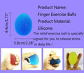Set of three colorful stress relief hand grip balls for squeezing and hand therapy, ideal for kids and adults.