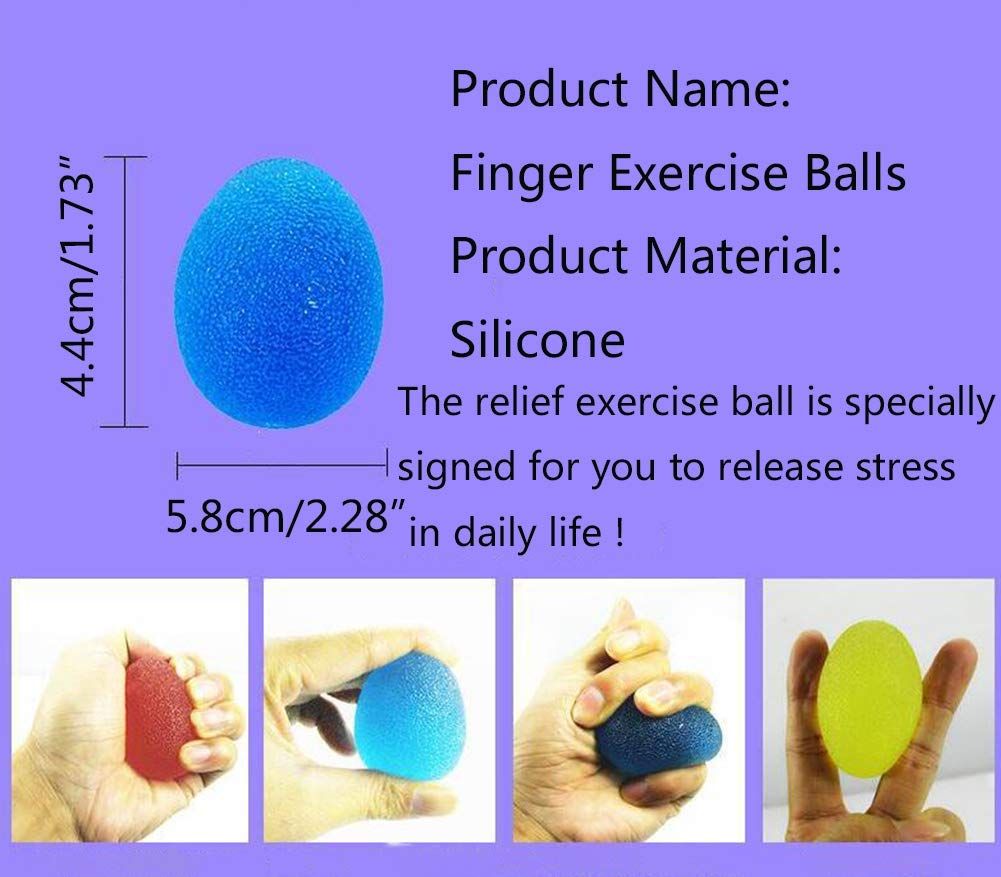Set of three colorful stress relief hand grip balls for squeezing and hand therapy, ideal for kids and adults.