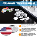 Set of 100 blank round button making supplies with metal shells, back covers, and clear film, 1.73 inches for DIY badge crafts