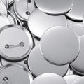 Set of 100 blank round button making supplies with metal shells, back covers, and clear film, ideal for DIY baby and kid's building toys
