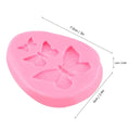 Pink mini butterfly fondant mold for cake decorating, gummy candies, chocolate, and polymer clay baking projects.