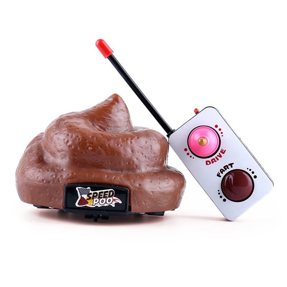 Funny remote control poop car toy for kids, with screwdriver, designed for family games and party fun, by Everything Baby.