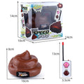 Funny baby ride-on car resembling a poop shape with remote control, toy for kids, featuring a screwdriver for assembly.
