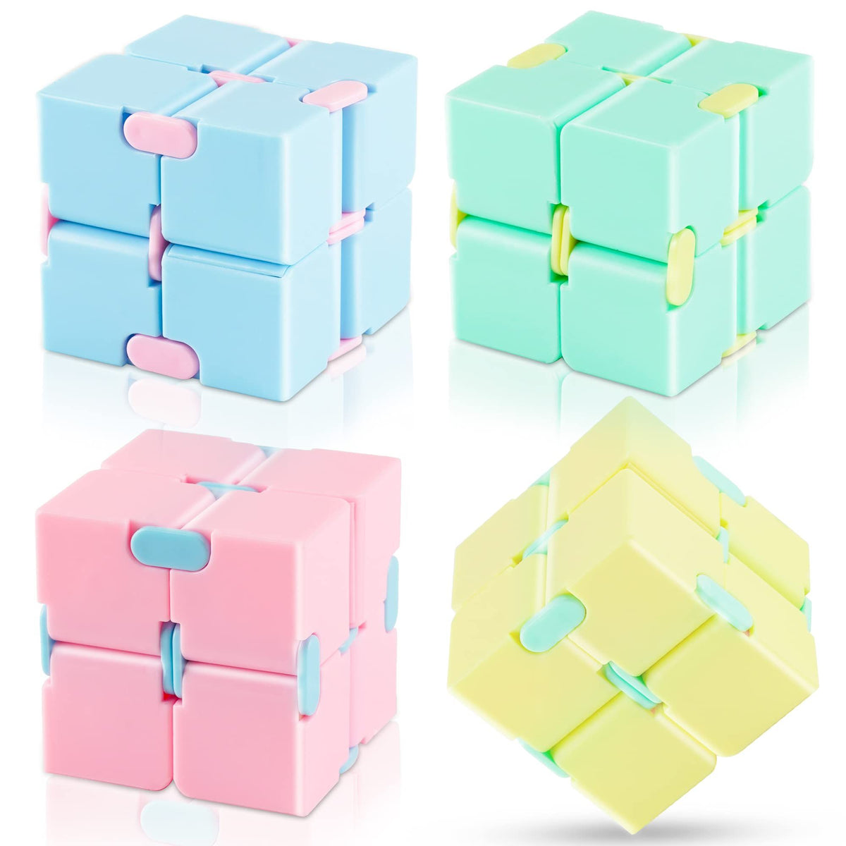 Colorful cube puzzle toys for kids and adults, designed for stress relief, focus, and fun, perfect for sensory play and ADHD.