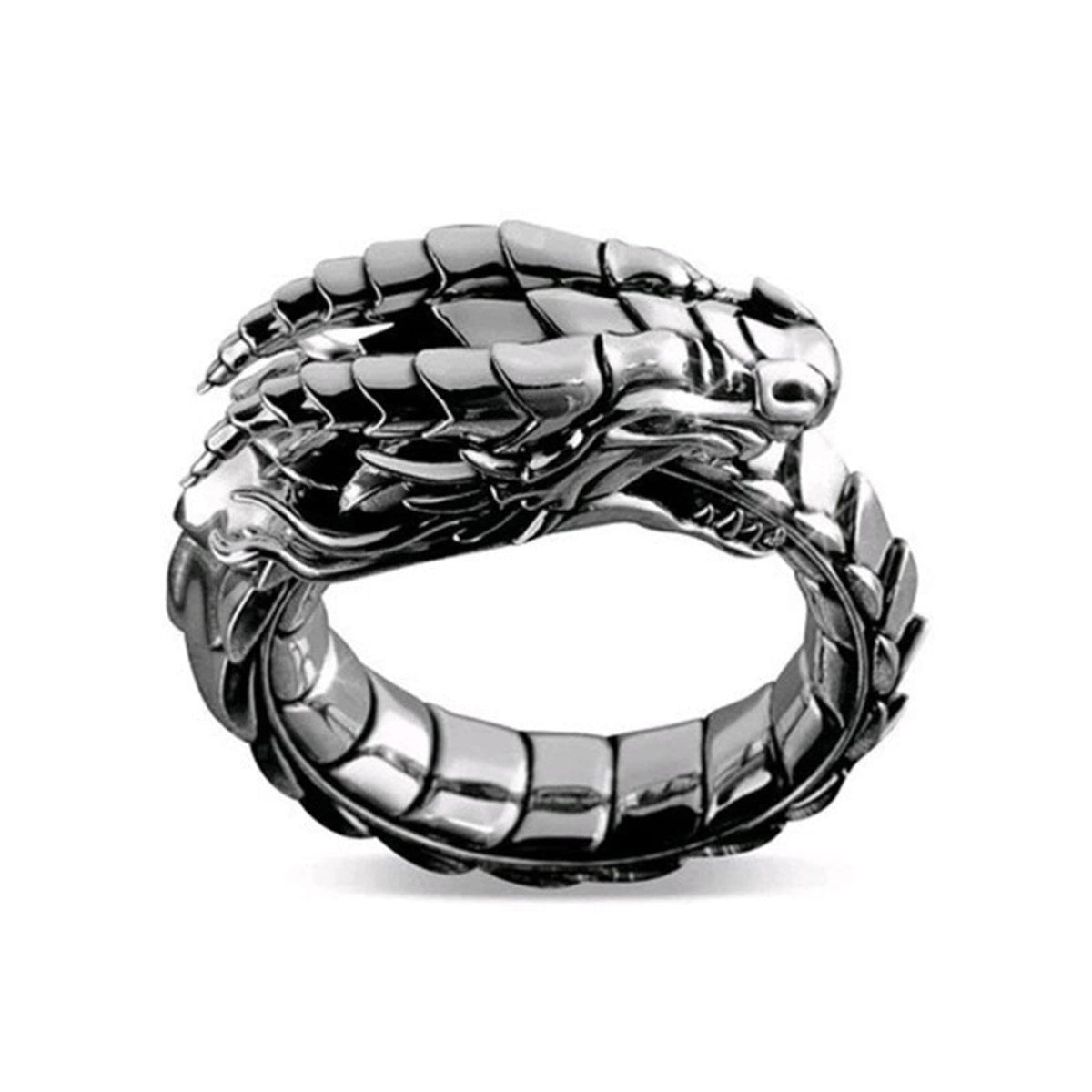Baby & Kid's toys featuring a men's gothic dragon head ring with punk stone details, showcasing a retro rock dragon animal jewelry design.