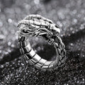 Men's Gothic dragon head ring with punk stone details, featuring a bold dragon design suitable for hip hop and retro rock styles.