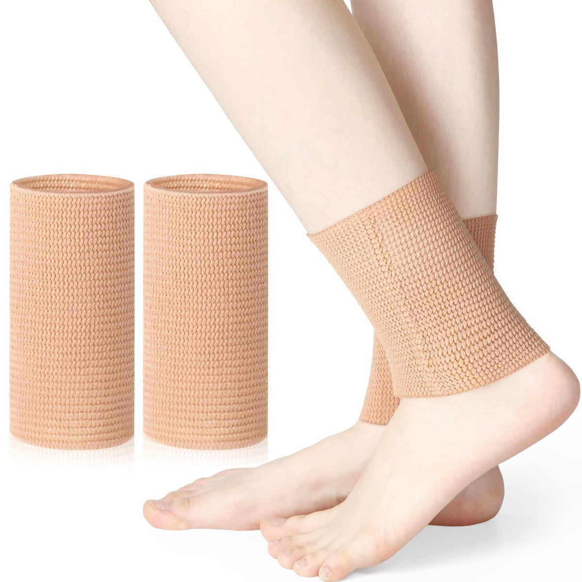 Two ankle gel sleeve pads for skating or skateboarding, providing compression and protection for boys' ankle support.