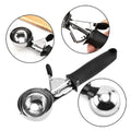 Ergonomic ice cream scoop with trigger and soft handle, suitable for heavy-duty use, from Everything Baby.