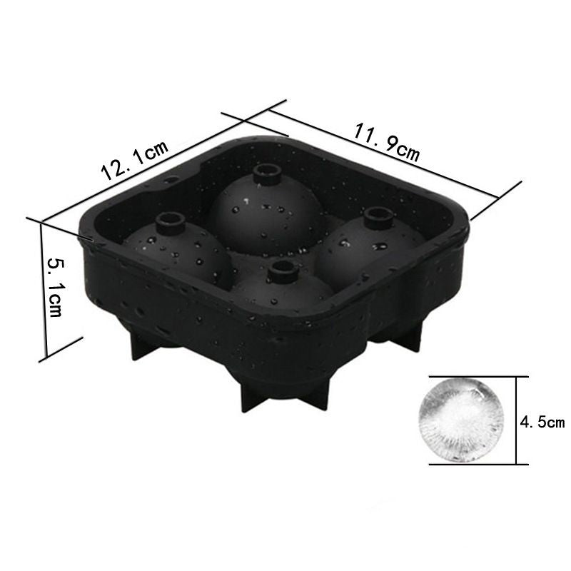 Silicone ice cube mold tray for making spherical ice balls, gummy treats, and fun shapes for kids' pretend play and kitchen use