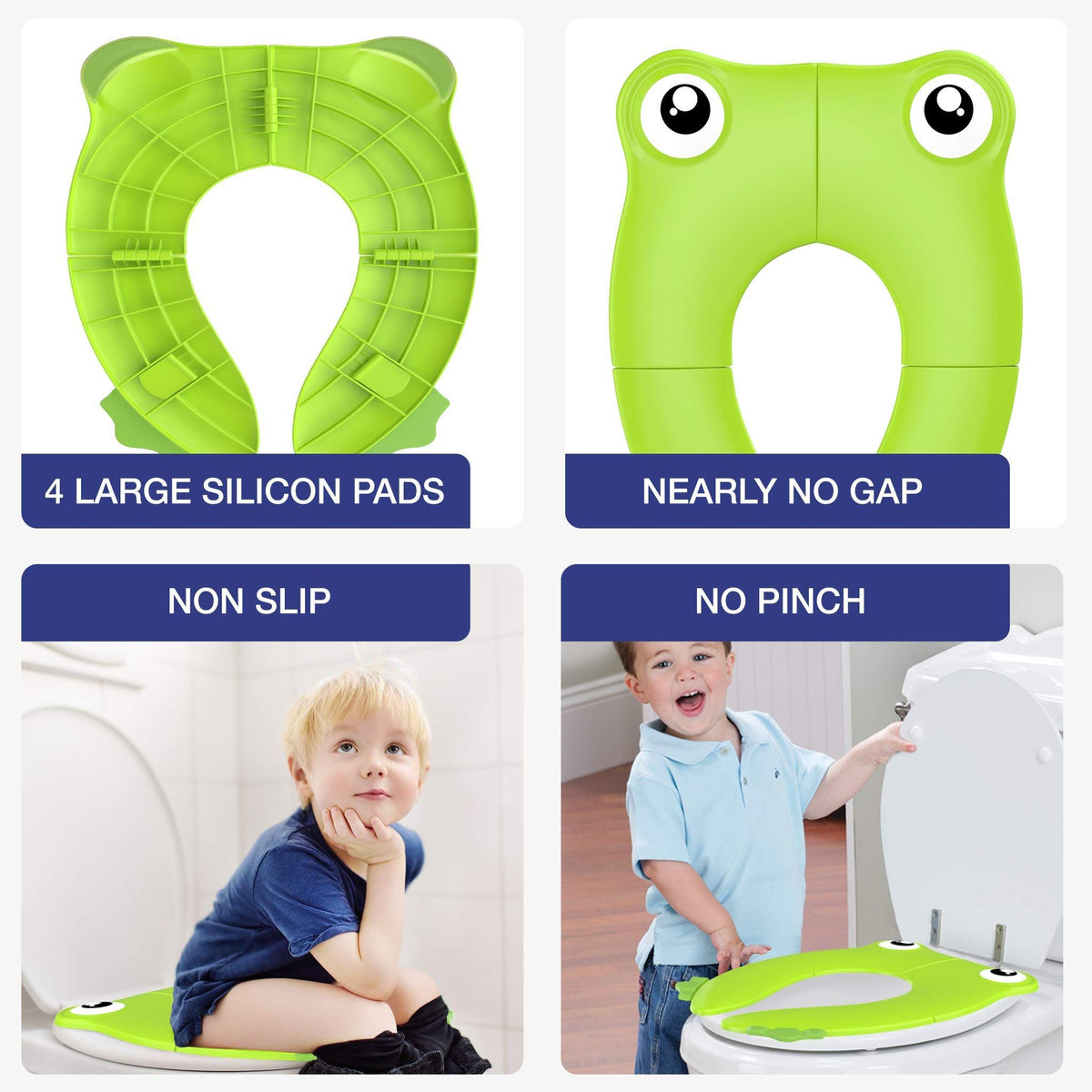 Portable folding non-slip potty training seat for toddlers, suitable for boys and girls, made by Everything Baby.