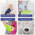 Portable folding non-slip potty training seat for kids, featuring a recyclable, foldable design for toddlers' toilet use.