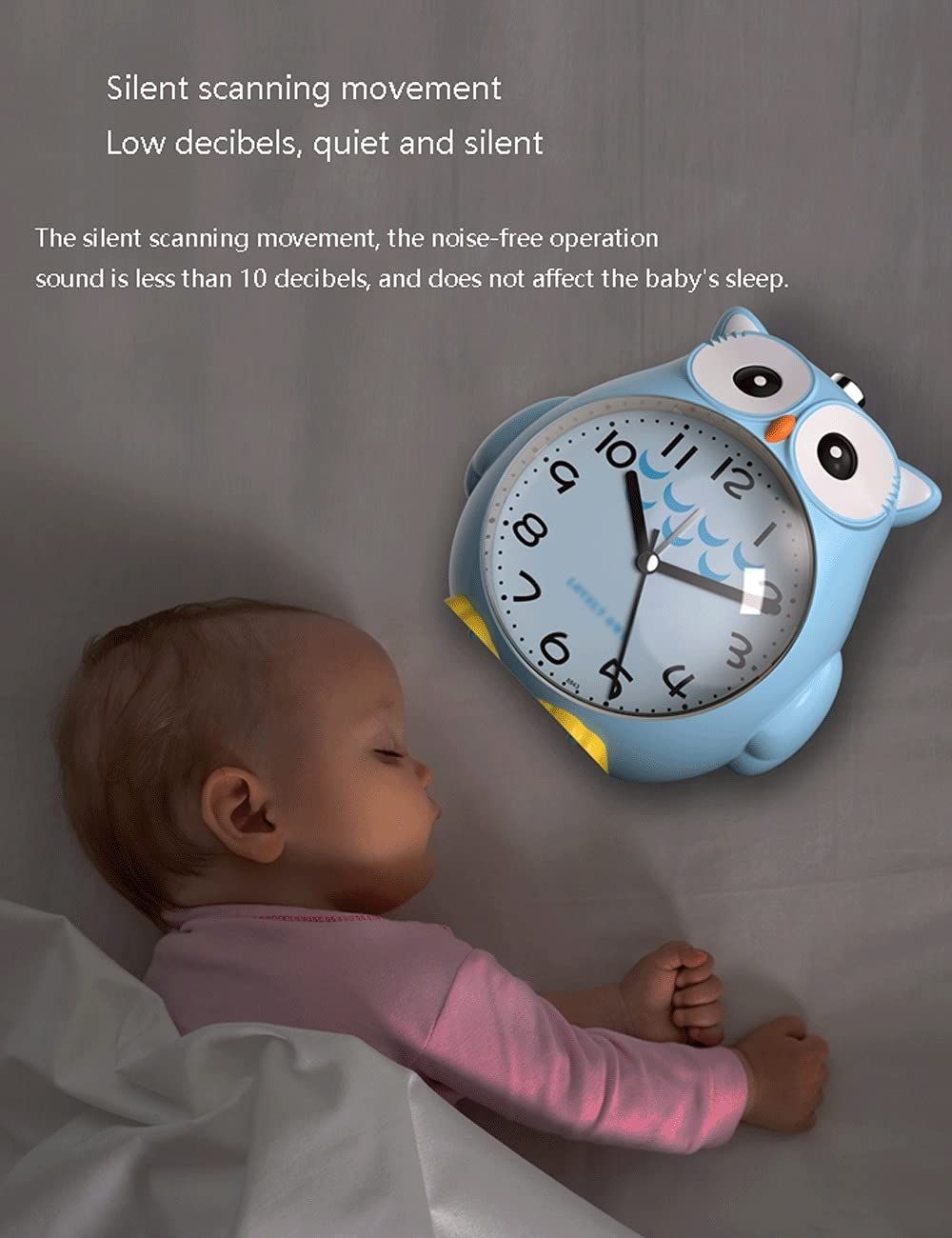 Creative children's alarm clock by Everything Baby with cartoon bell design, night light, portable and rechargeable for kids' pretend play.