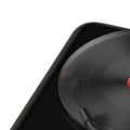 Black portable Bluetooth speaker by Everything Baby, outdoor-friendly with long playtime and multi-speaker pairing for home and travel