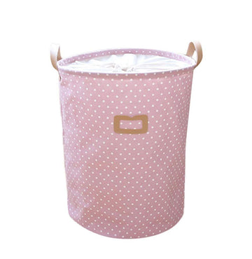 Foldable cotton and linen clothes storage basket by Everything Baby, designed for organizing toys and dirty laundry in kids' rooms.