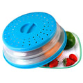 Baby and kids' pretend play microwave splatter guard cover, collapsible BPA-free lid for food protection and easy storage.