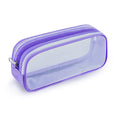 Mesh pencil case for kids, portable desk organizer for school and stationery, featuring a grid design by Everything Baby.