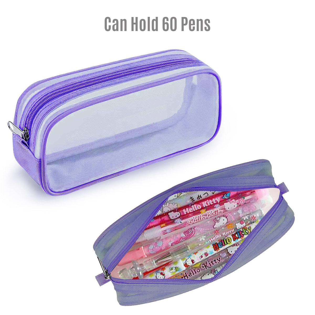 Grid mesh pencil case for kids by Everything Baby, portable desk organizer for school and stationery supplies.