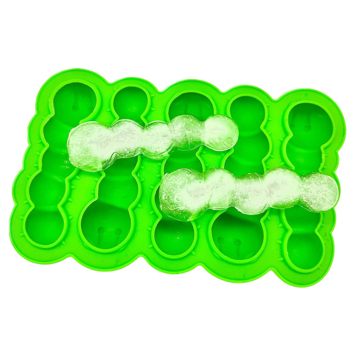 Silicone polygon ice cube mold with fun shapes for freezing ice, chocolate, or food, suitable for baby feeding and drinks.