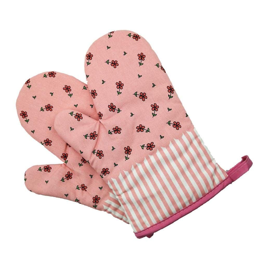 Pair of funny heat-resistant oven mitts for kitchen, cute cooking gloves by Everything Baby, perfect for baking and grilling.