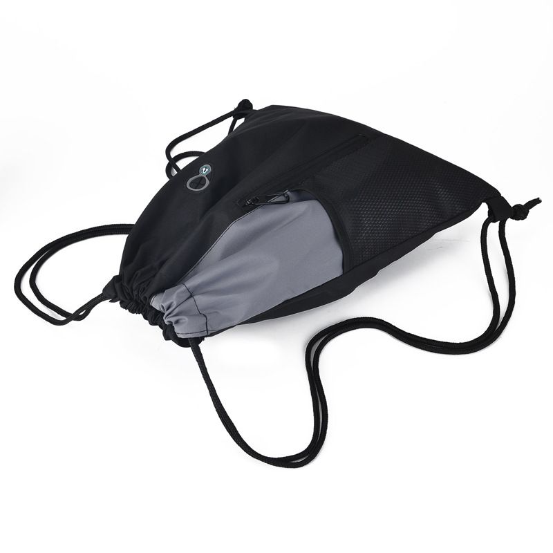 Large drawstring backpack sports gym bag by Everything Baby with zipper and mesh water bottle pockets for women and men.
