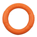 Floating foam pet dog chew-resistant training pull ring toy with a solid circle design for playful border collies.