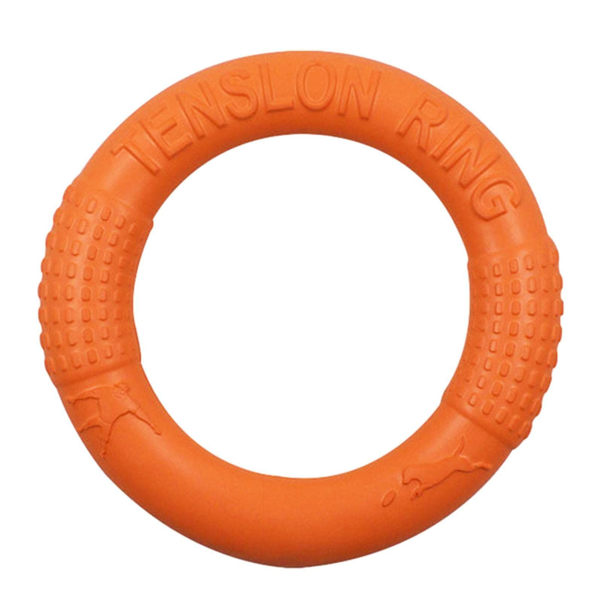 Floating foam pet dog chew-resistant training pull ring toy with a solid circle design for playful border collies.