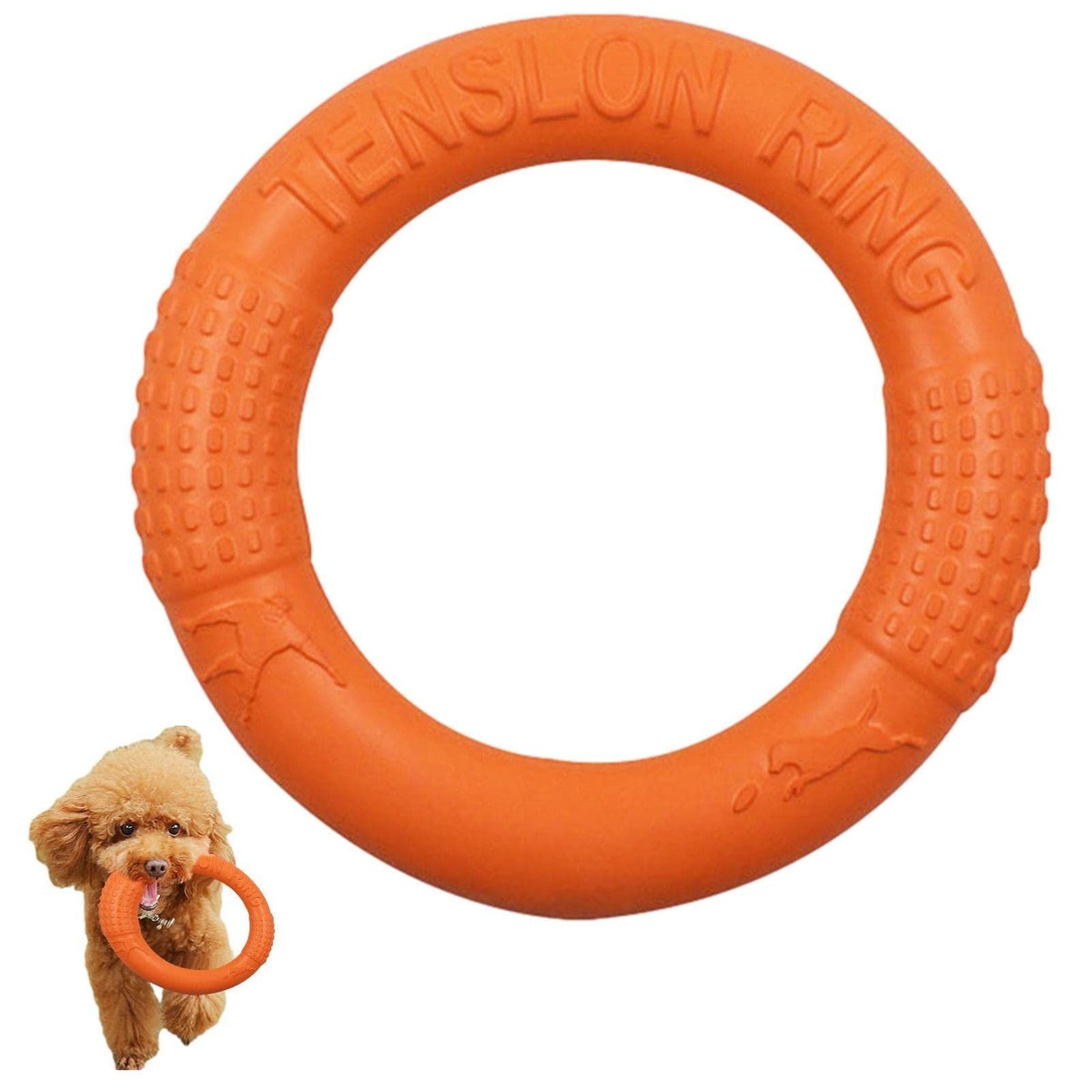 EVA dog toy with pull ring, floating foam border collie chew-resistant solid circle for training and play