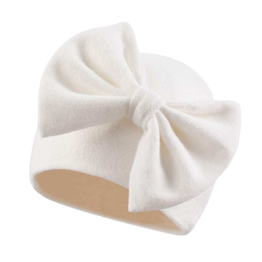 Warm baby hat and glove set with bow design, double-layer thick fleece for autumn and winter, suitable for newborns.