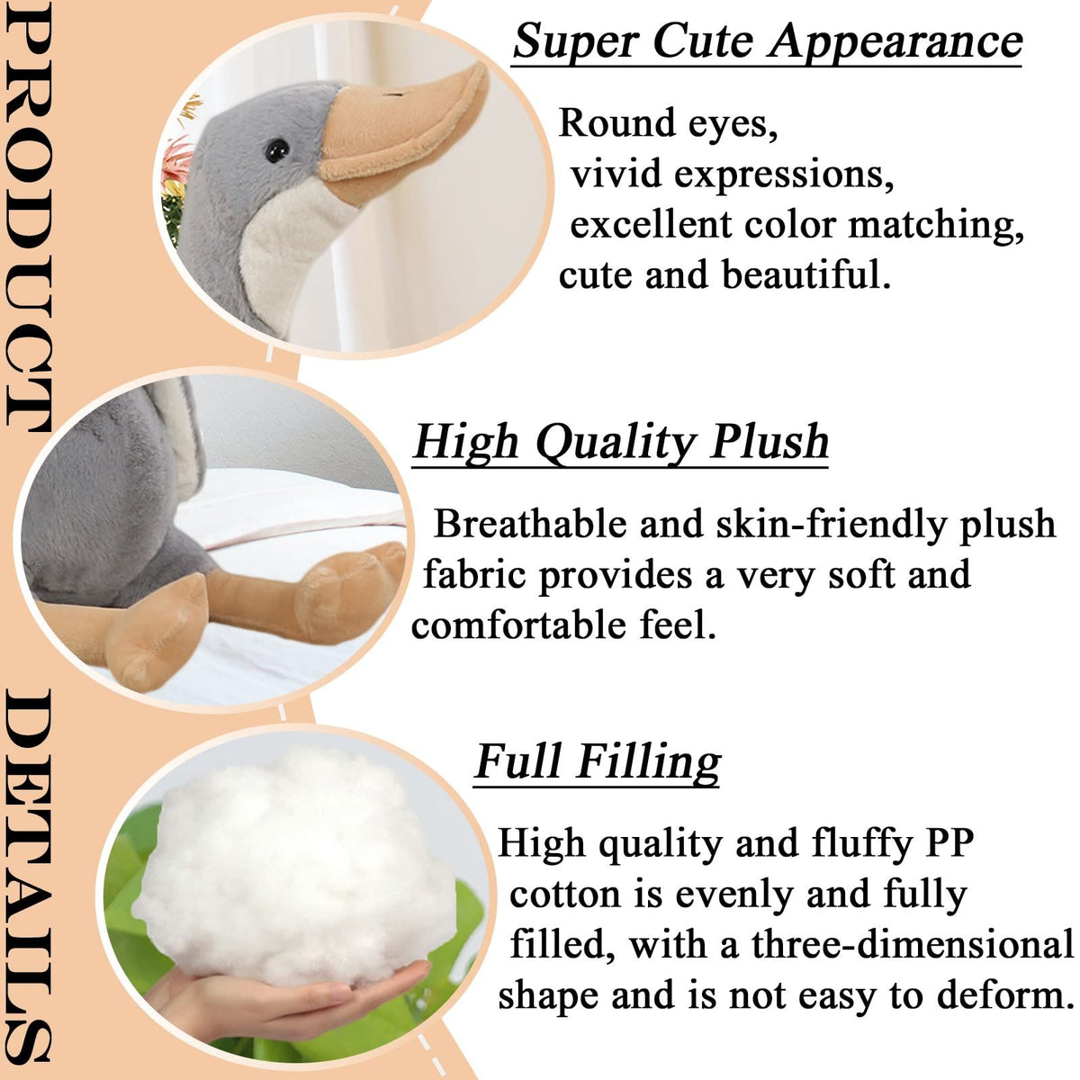 Soft plush long-neck goose stuffed doll by Everything Baby, ideal as a kids' toy or gift, shown in a colorful toy box.