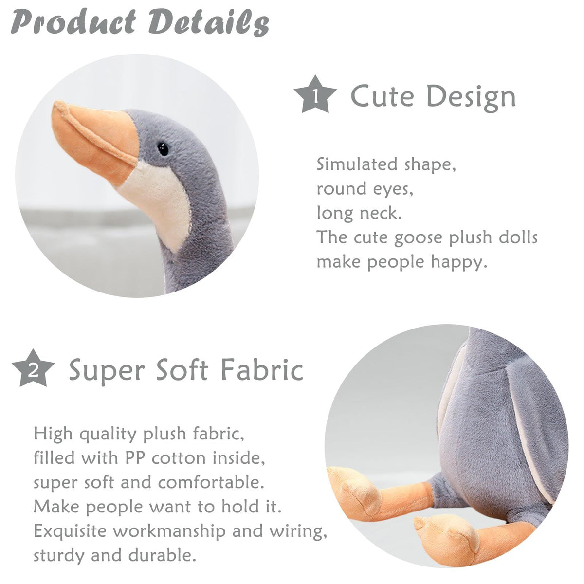 Soft plush long-neck goose stuffed doll from Everything Baby, ideal as a cuddly toy or gift for kids and babies.