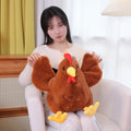 Lifelike stuffed rooster toy, chubby hen plush pillow, realistic sitting mother hen for kids' pretend play, Easter toy