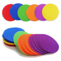 Set of 30 multicolor classroom spot stickers for kids' outdoor play, including circles and rug markers for preschool activities.