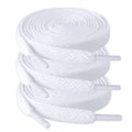 Three pairs of Everything Baby flat shoelaces for boys' sneakers, suitable for athletic running shoes and casual boots.