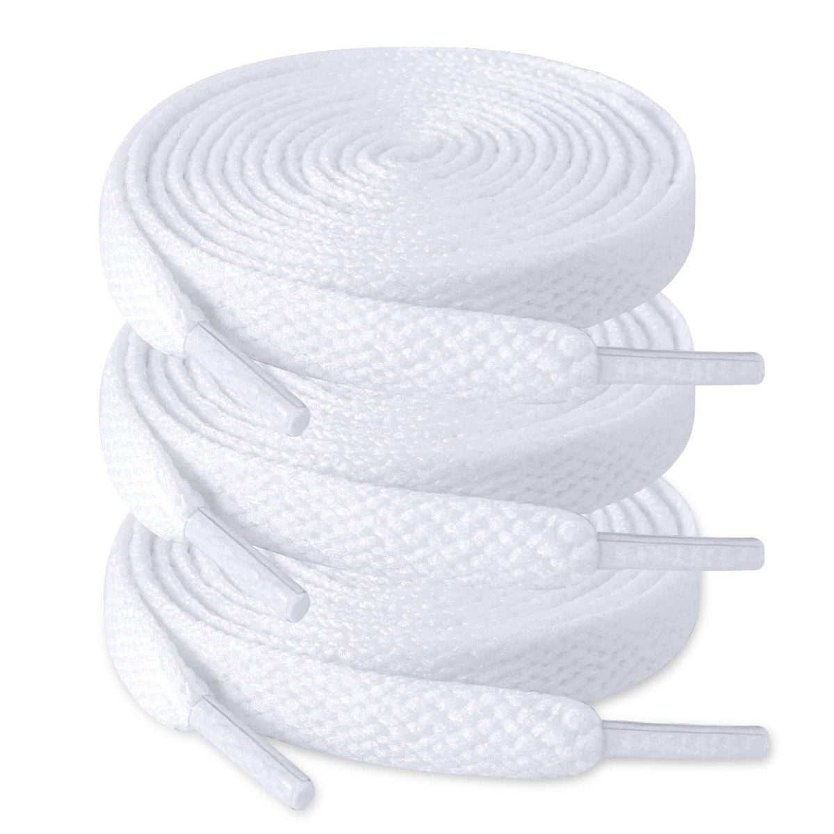 Three pairs of Everything Baby flat shoelaces for boys' sneakers, suitable for athletic running shoes and casual boots.