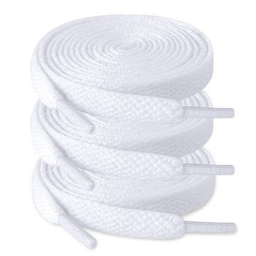 Three pairs of Everything Baby flat shoelaces for boys' sneakers, suitable for athletic running shoes and casual boots.