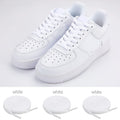 Three pairs of blue flat shoelaces for boys' sneakers and running shoes, designed for athletic and casual footwear.