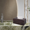 Leather tissue box for living room or dining table, stylish household paper holder by Everything Baby, suitable for home or hotel use.