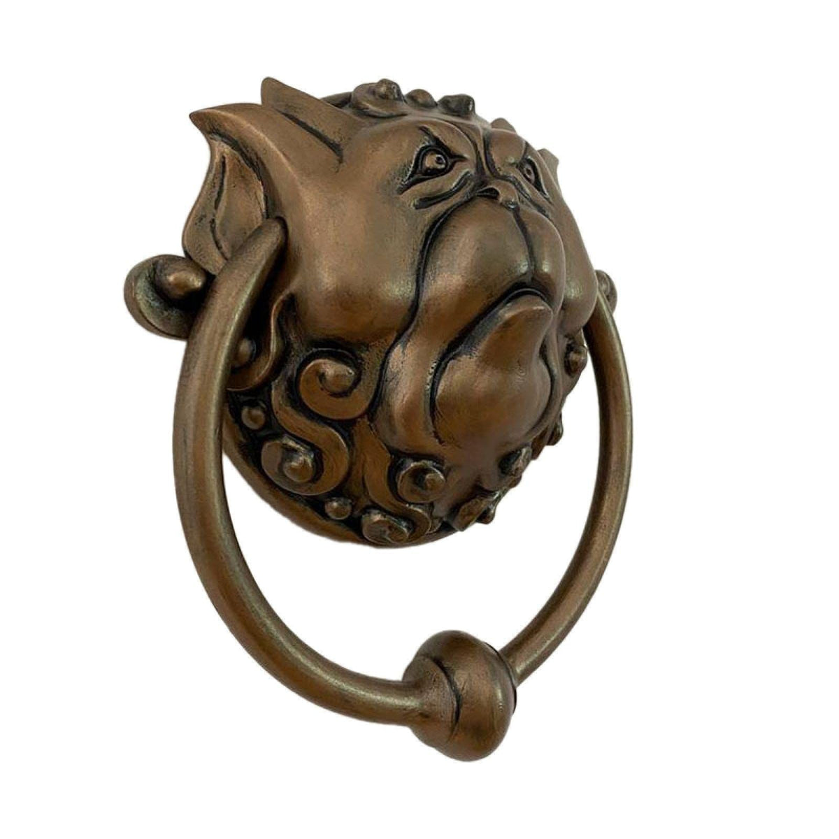 Bronze dragon face wall-mounted door handles, whimsical outdoor decor, suitable for home and garden, by Everything Baby.
