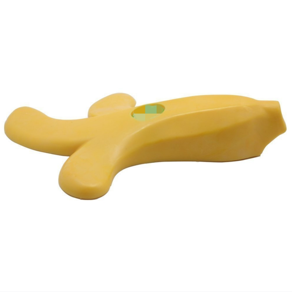 Cute banana-shaped door draft stopper wedge by Everything Baby, fun fruit-shaped door stop for kids' pretend play rooms.