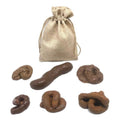 Six realistic fake poop toys for pranks, lifelike prank gag toys for April Fools' Day, ideal for kids' pretend play.