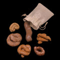 Six realistic fake poo toys for pranks, lifelike gag toys for April Fools' Day, part of pretend play toys for kids.