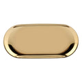 Gold oval decorative tray by Everything Baby, stainless steel jewelry and perfume tray for bathroom vanity or nursery.