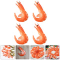 Realistic 4-piece desktop food decor set by Everything Baby, includes fake shrimp and pretend food toys for kids' birthday and pretend play.