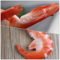 Set of 4 realistic fake food models for desktop decor, including shrimp and other toys, ideal for pretend play and birthday decoration.