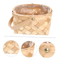 Mini woven baskets with handles by Everything Baby, rustic hanging flower baskets for outdoor play and miniature scene decoration.