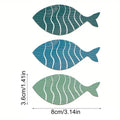 Set of 20 wooden fish wall decor pieces, colorful hanging wooden fish art for beach-themed home or kids' room wall decoration.