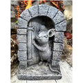 Playful mouse garden decor statue, indoor outdoor animal sculpture for kids' outdoor play and garden decoration.